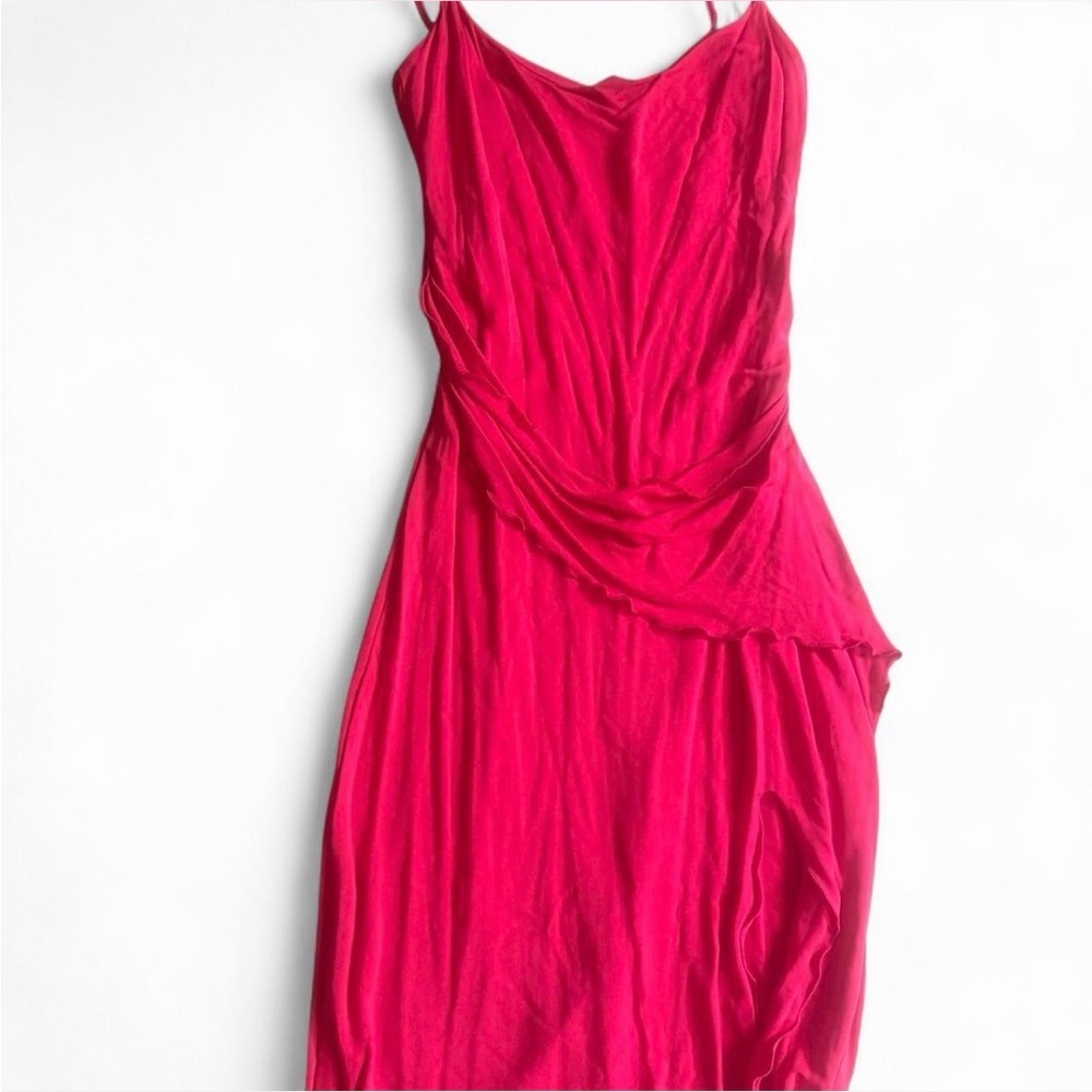 red 90s cocktail dress